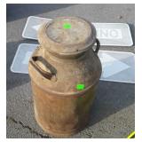 The H E  Koontz milk dairy can