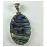 Sterling abalone shell pendant