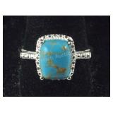 Size 9 Sterling 3.0 CT Mohave blue turquoise