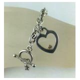 Sterling Silver Natural Diamond Accent 7.5 inch