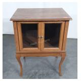 Modern Oak Bedside Stand, double glass doors give