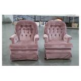Pair of Living Room Chairs, swivel rockers, mauve