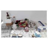 Glassware, candleholders,  poly cake carrier,