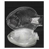 Glassware, five fish plates and platter