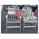 2 folding lawn chairs + extra cushions