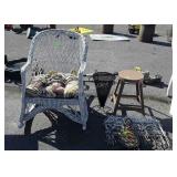 Garden lot: wicker rocker some damage on the