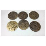 Six brothel tokens