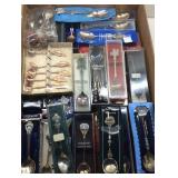 Spoon collection, pewter and Silverplate, 50plus