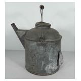 Galvanized oil can, marked P.R.R., 12" h, has