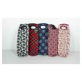 Five quilted wine bags by Nicole