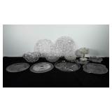 Glassware, includes bowls, trays/plates, covered