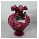 Fenton art glass vase, 7" h