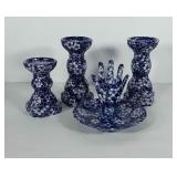 Home decor, pillar candle holders, 6 and 8" h,