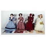 Four porcelain dolls by The Franklin Heirloom