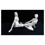 Two nude sculptures by A. Santini, artist signed