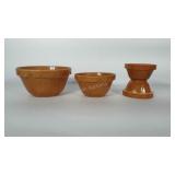 Ovenware USA Pottery bowls. Diameters are 9, 7 &