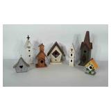 Decorative birdhouse group, ranging in height