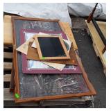 Skid of misc, framed Pictures, on skid outside