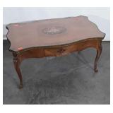 French Prov Parlor Coffee Table, inlay design,