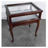 Show Case End Table, lift top to enter felt