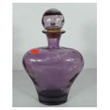 Amethyst decanter, 14" h, some co.or fading, see