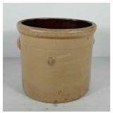Stoneware crock, 9" h, has some cracks and chips,