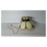 Ceiling Light Fixture, slag glass type 18" shade.