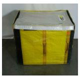 Plastic wrapped shipping tote with handles and