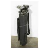 Youth size golf clubs in bag. Assorted brands.