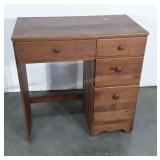 Pine Students Desk, 3 drawers to right of center