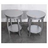 Pair of Home Furnishings End Stands, silver