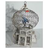 Home Decor Goods Bird Cage, 20" high, with Blue