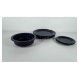 Fiesta ware, includes three dinner plates, two
