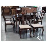 7pc Dining Table Set, 6 Queen Anne chairs 4