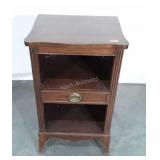 Nightstand, open shelf with center Drawer.