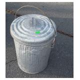 Galvanized Ash Container Can with lid, about 10