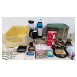 Bread box, lamp, candleholder, tool pouch, angel