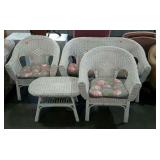 4pc Wicker Sunroom Furniture Set 2Chairs, Loveseat