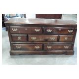 Pine 7-Drawer Dresser, brown color finish