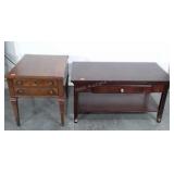 Two pc Furniture lot. Coffee table, and non