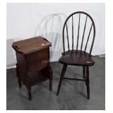 2-pc Home Furnishings lot. Bow spindle back side