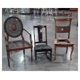 Three Chairs, restoration projects as shown