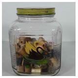 Jar with spools of thread