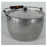 S.R. & Co. aluminum pot with lid and wooden