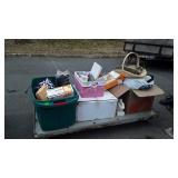 Skid of Frankenstein costume, toaster, electric