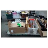 Skid with TV Tray, Polident, squirt bottles,