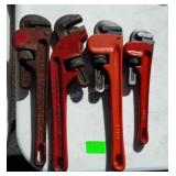 4 Small Pipe Wrenches,
