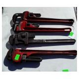 4-Pipe Wrenches 18", Ridgid, Fuller, Stillison,