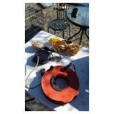 Electric Cord with Reel, 2 Shop Lights one on