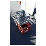 Three Plastic Milk Crates
